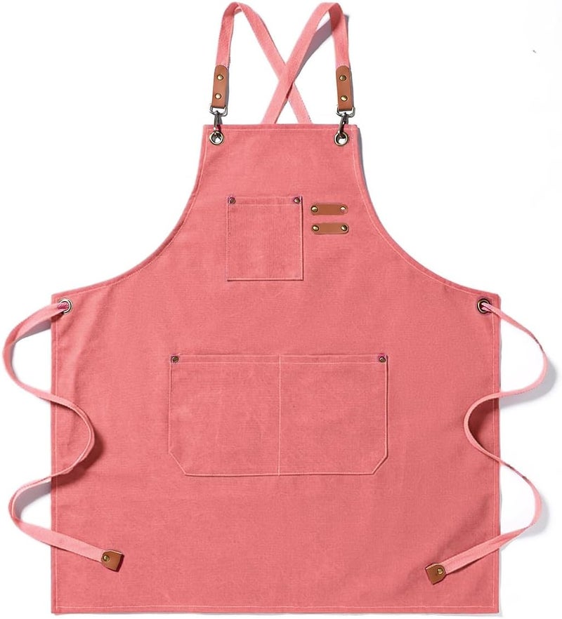 Duogoo Kitchen Chef Aprons for Women and Men with 3 Pockets for Cooking BBQ Bib Work - Image 1